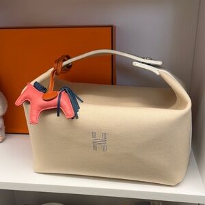 Large Hermes bride a brac LIKE NEW with small Hermes rodeo charm